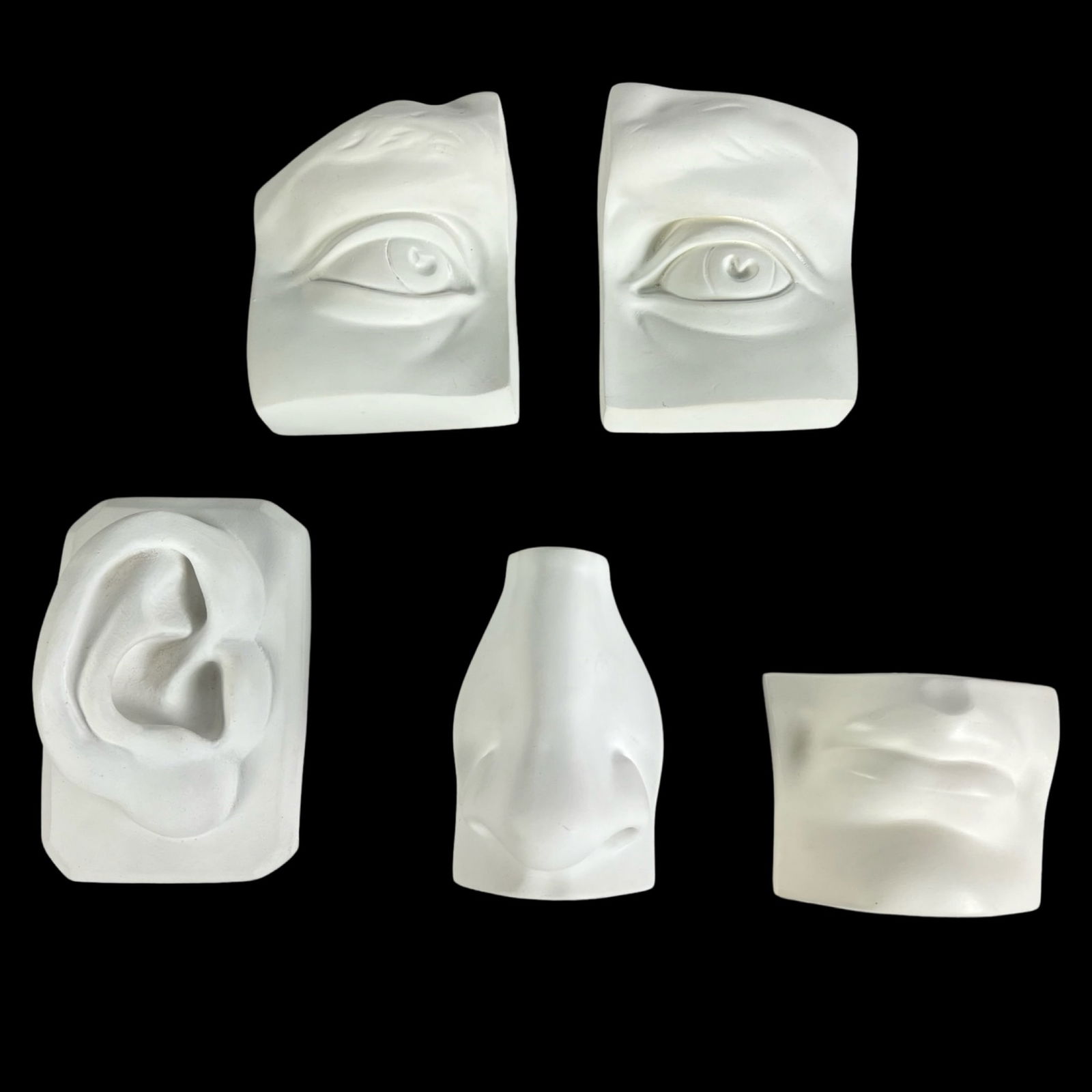 Plaster Cast Wall Sculptures of David Face Parts (1 of 6)