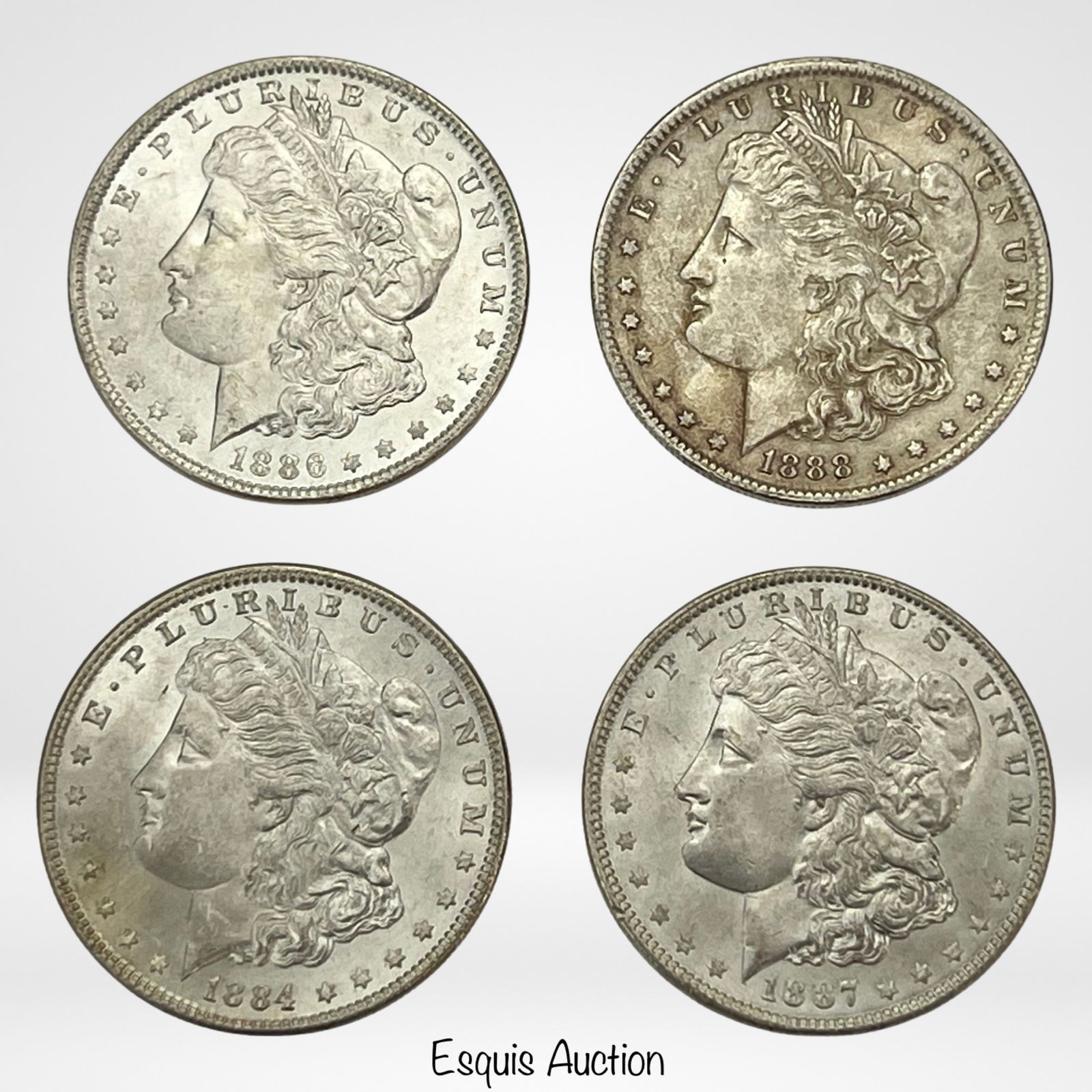 4 US Silver Morgan Dollar Coins (1 of 2)