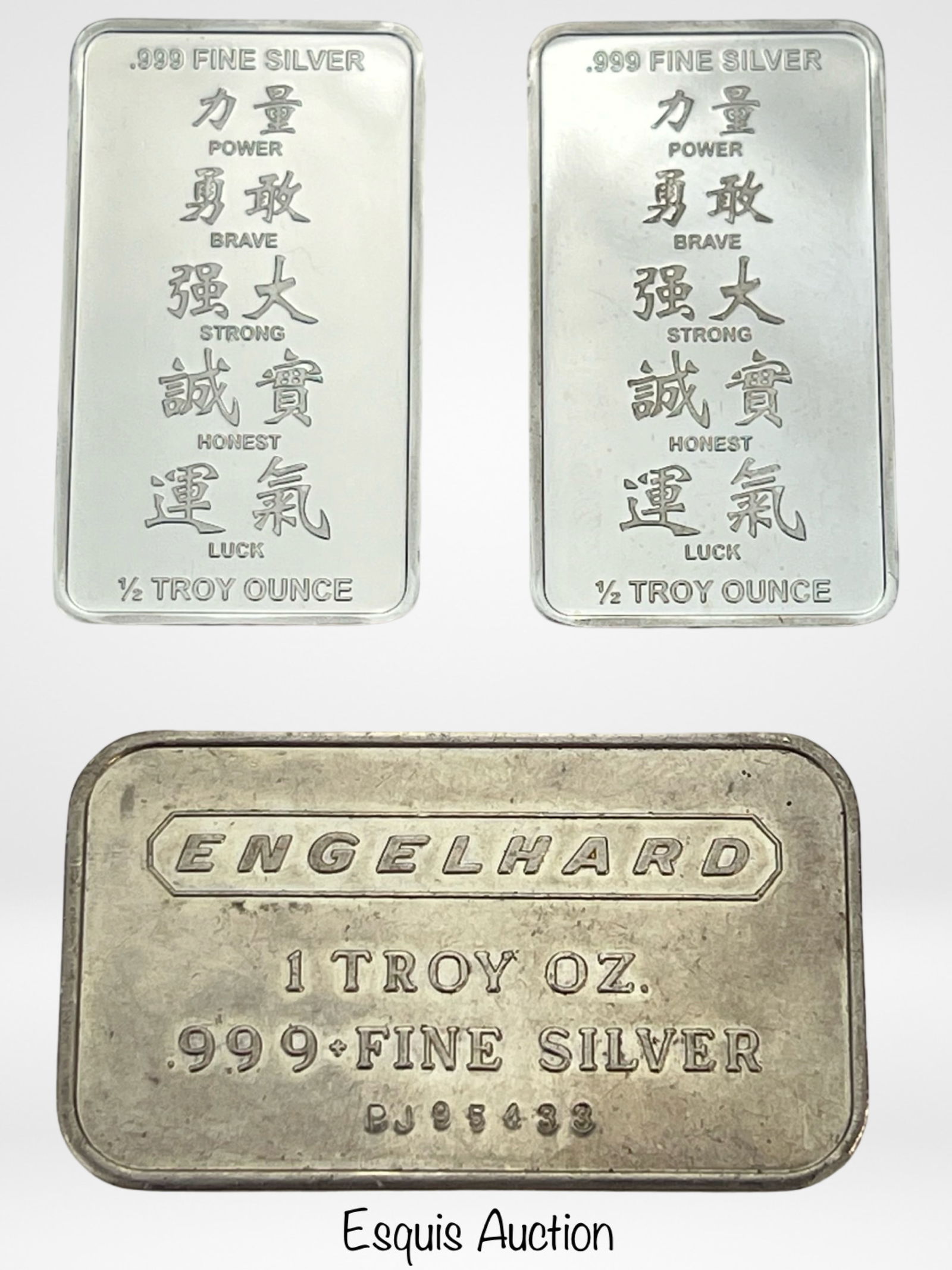 Lot of 3 .999 Fine Silver Bars (1 of 2)