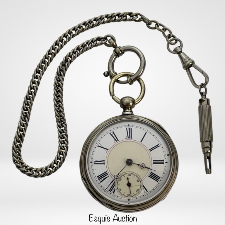 Antique Swiss Pocket Watch in .800 Silver Case (1 of 5)