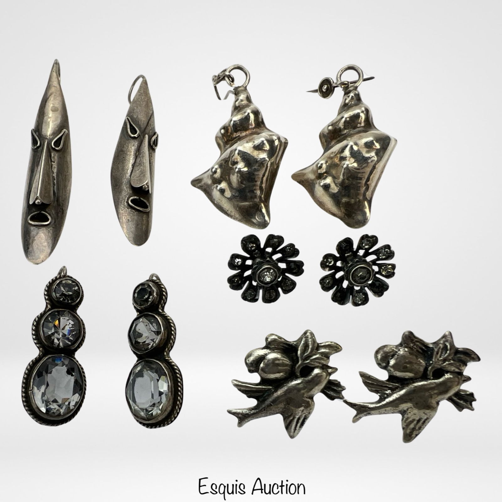 Group of Vintage Lady's Sterling Silver Earrings (1 of 5)