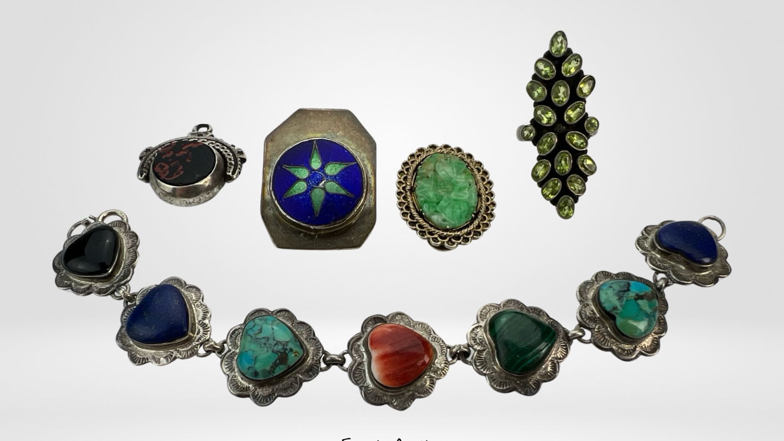 Vintage Sterling Silver Jewelry with Stones (1 of 4)