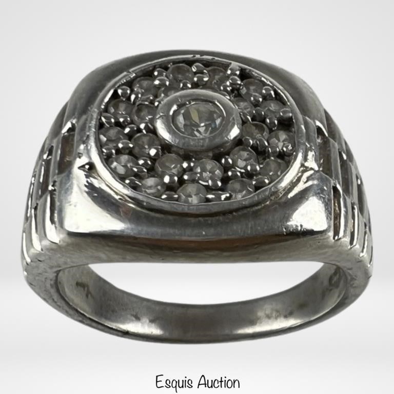 Men's Sterling Silver & Diamonds Ring (1 of 5)