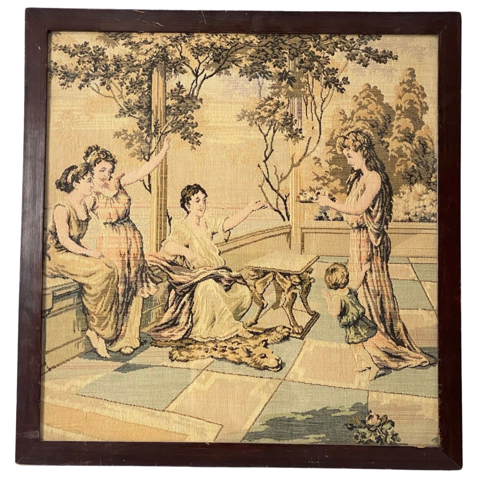 Antique French Tapestry- Pompeii (1 of 2)