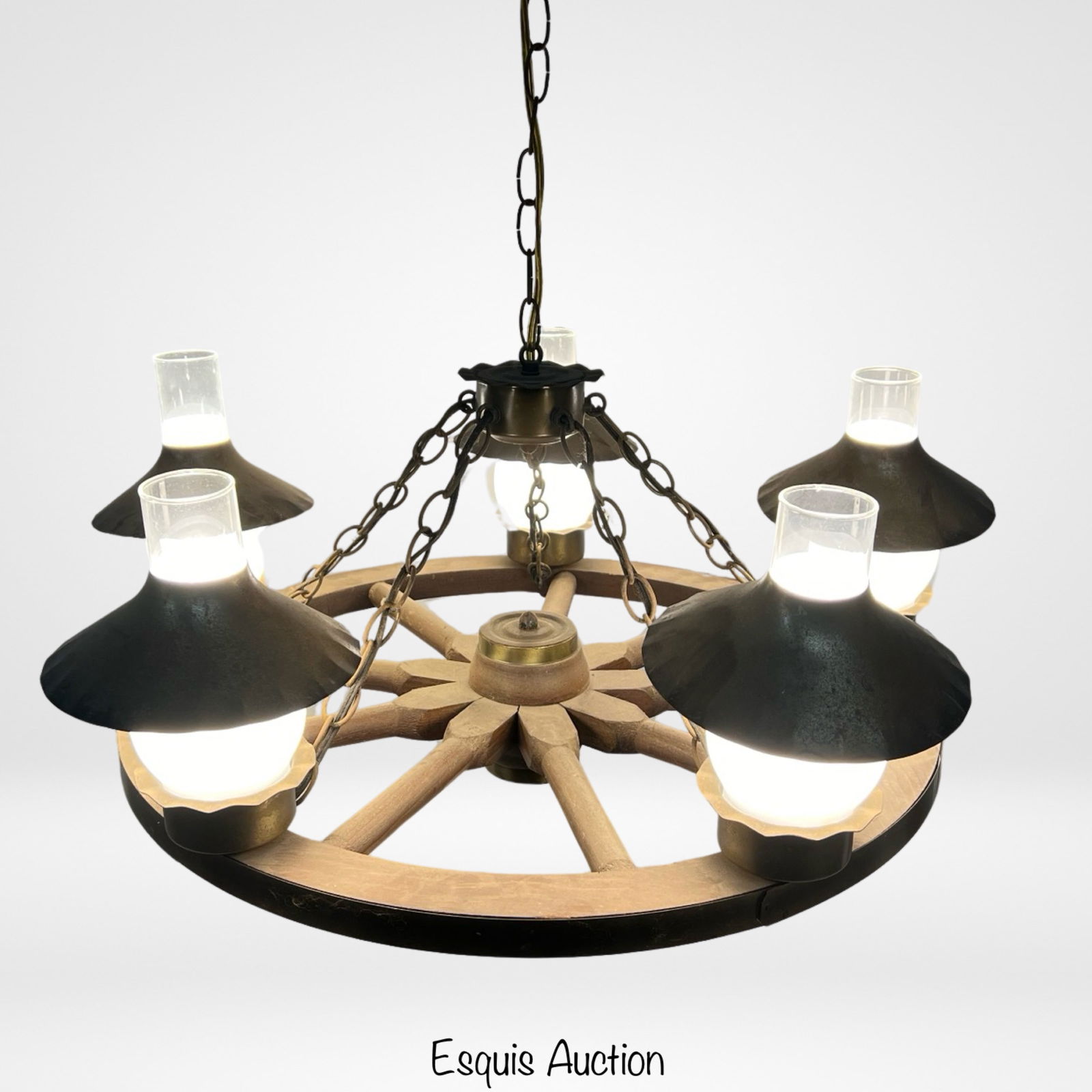 Vintage Wagon Wheel Chandelier (1 of 3)