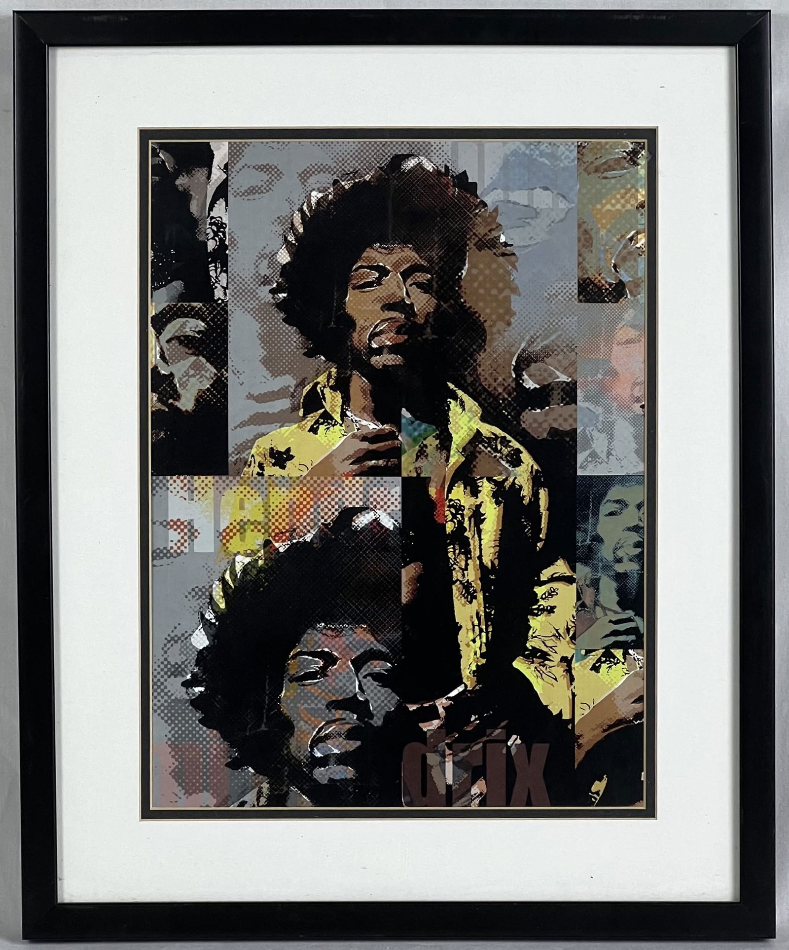 Jimi Hendrix Art Lithograph: Immerse yourself in the legendary artistry of Jimi Hendrix with this captivating Jimi Hendrix Art Lithograph, framed to 21" x 17". This lithograph captures the essence of Hendrix's electrifying perfor
