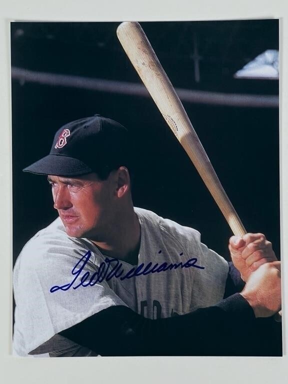 Ted Williams Autographed Baseball Photograph (1 of 3)