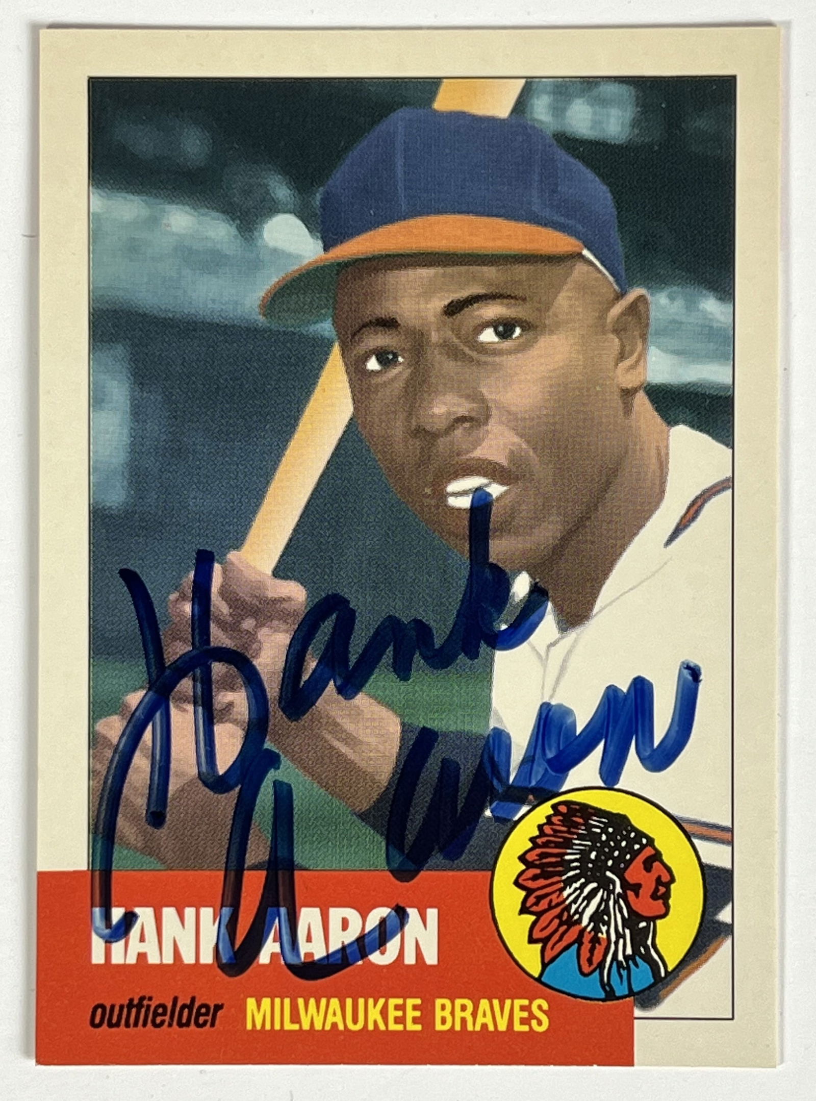 Hank Aaron Signed 1991 Topps Archives #317 Card (1 of 3)