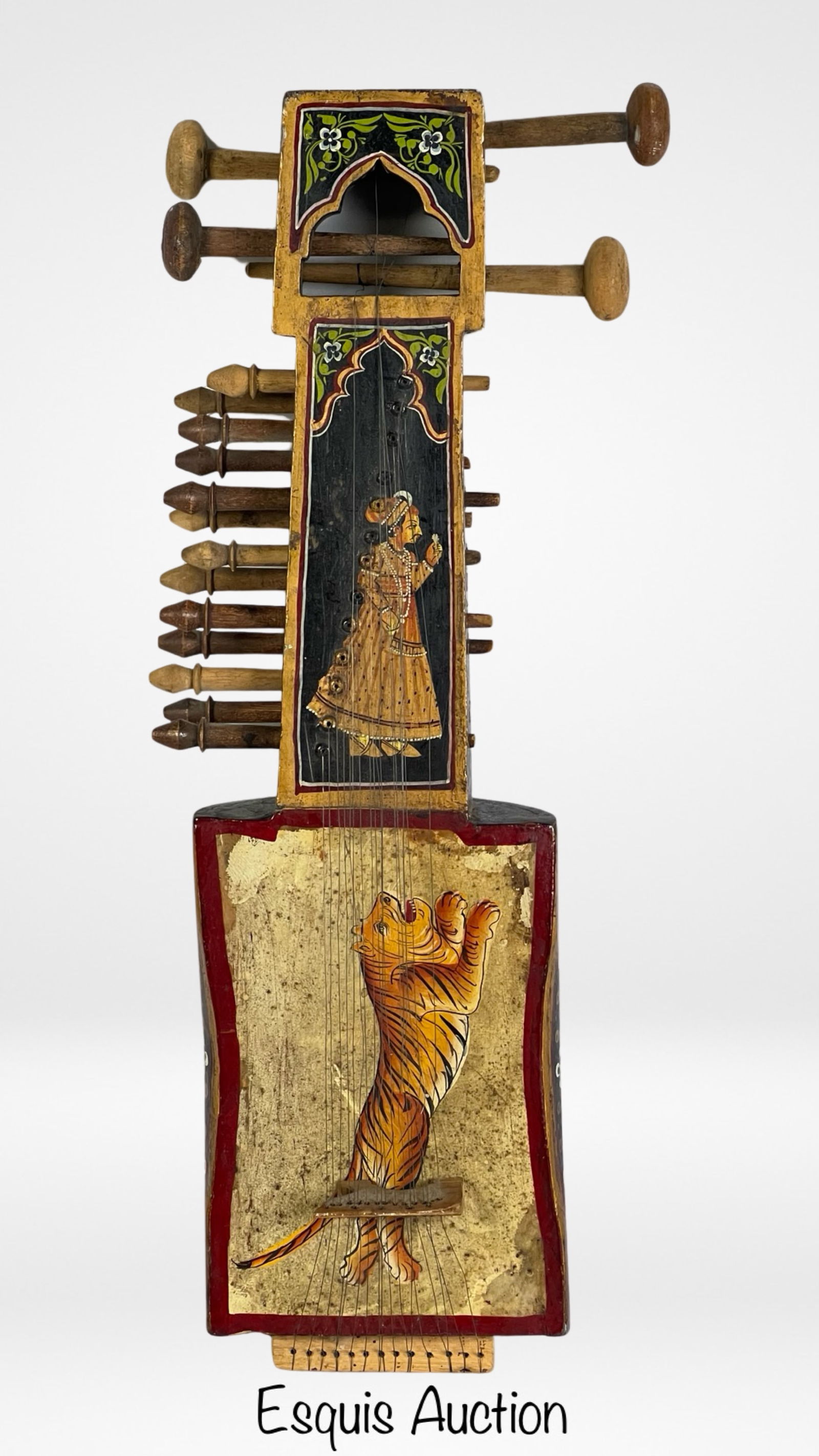 Antique Indian Hand Painted Sarangi String Instrum (1 of 4)