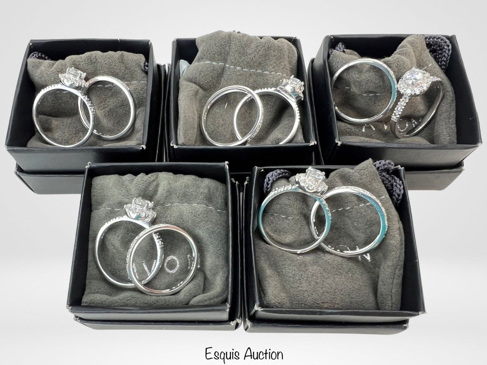 Sterling Silver Two Piece Engagement Ring Sets (1 of 2)