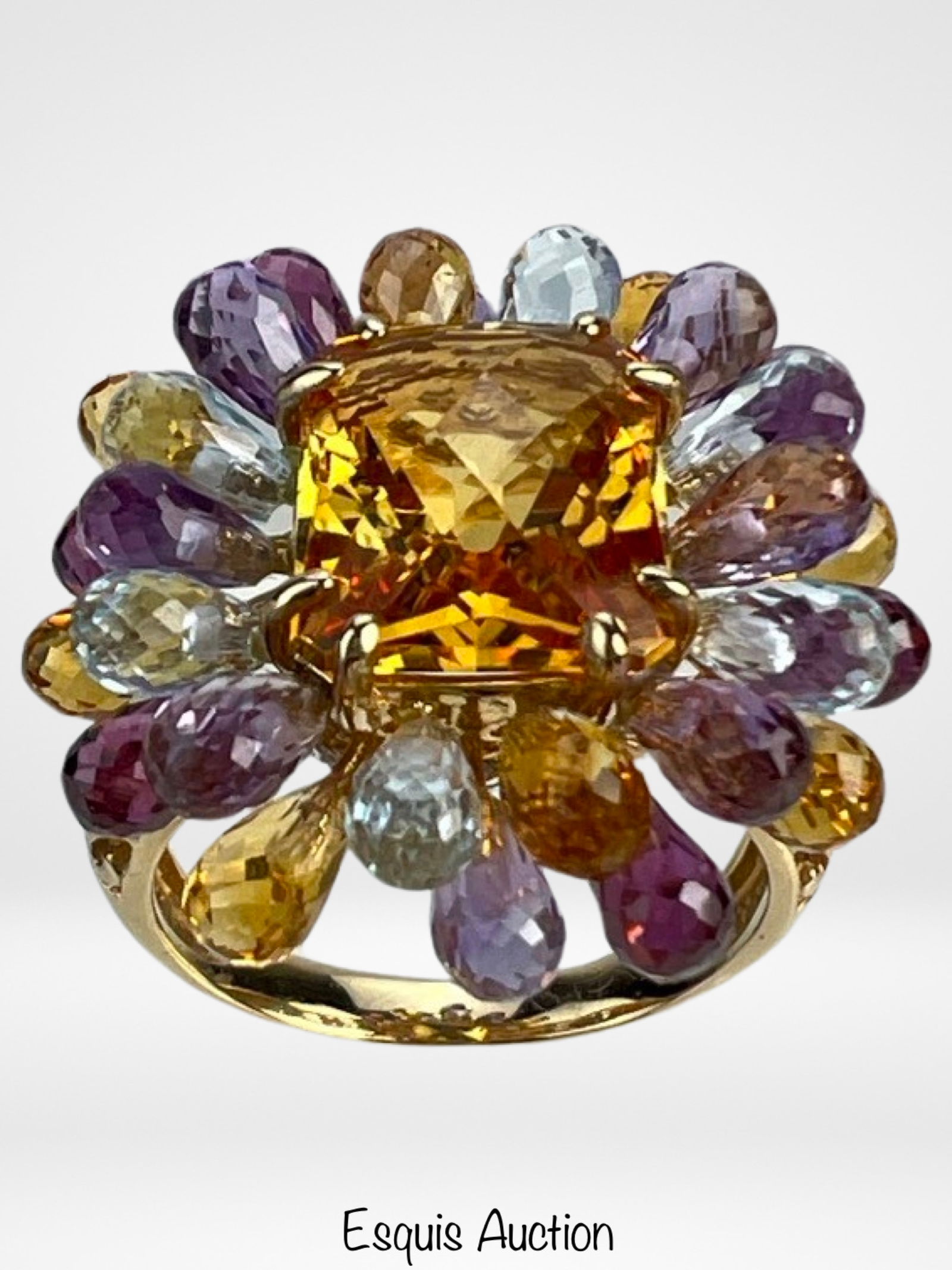 Victoria Wieck 14k Gold Multi Gemstone Flower Ring (1 of 6)
