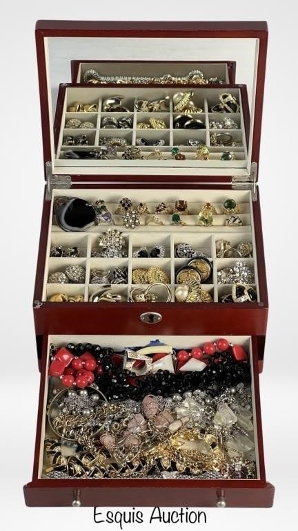 Large Jewelry Box Full of Unsearched Vintage Jewel (1 of 5)