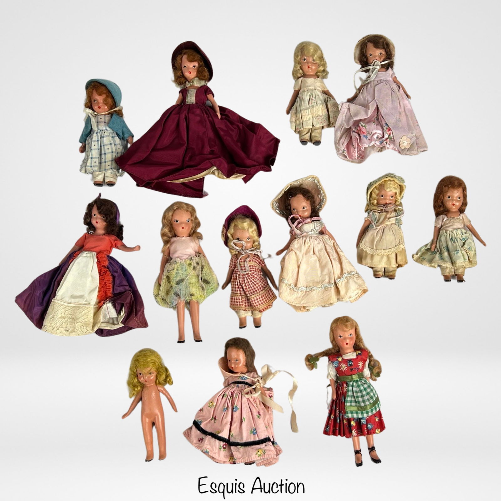 Group of 1950's Composition & Hard Plastic Dolls (1 of 3)