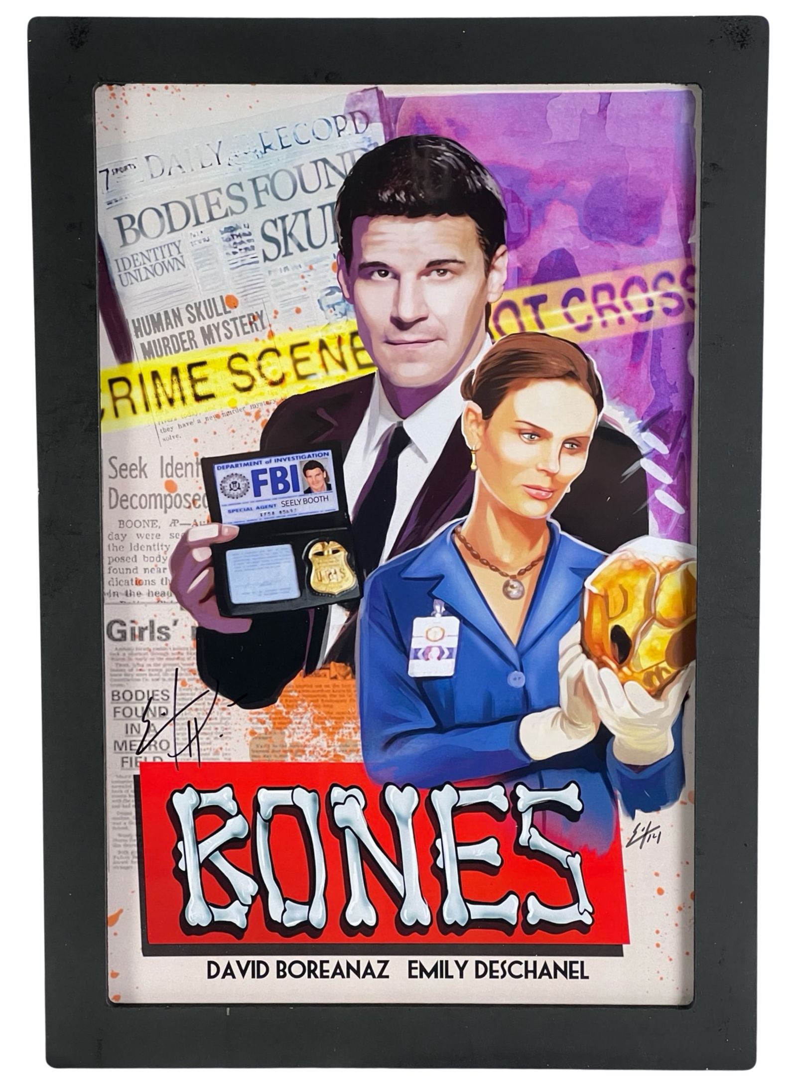 "Bones" Signed Art TV Series Poster (1 of 3)