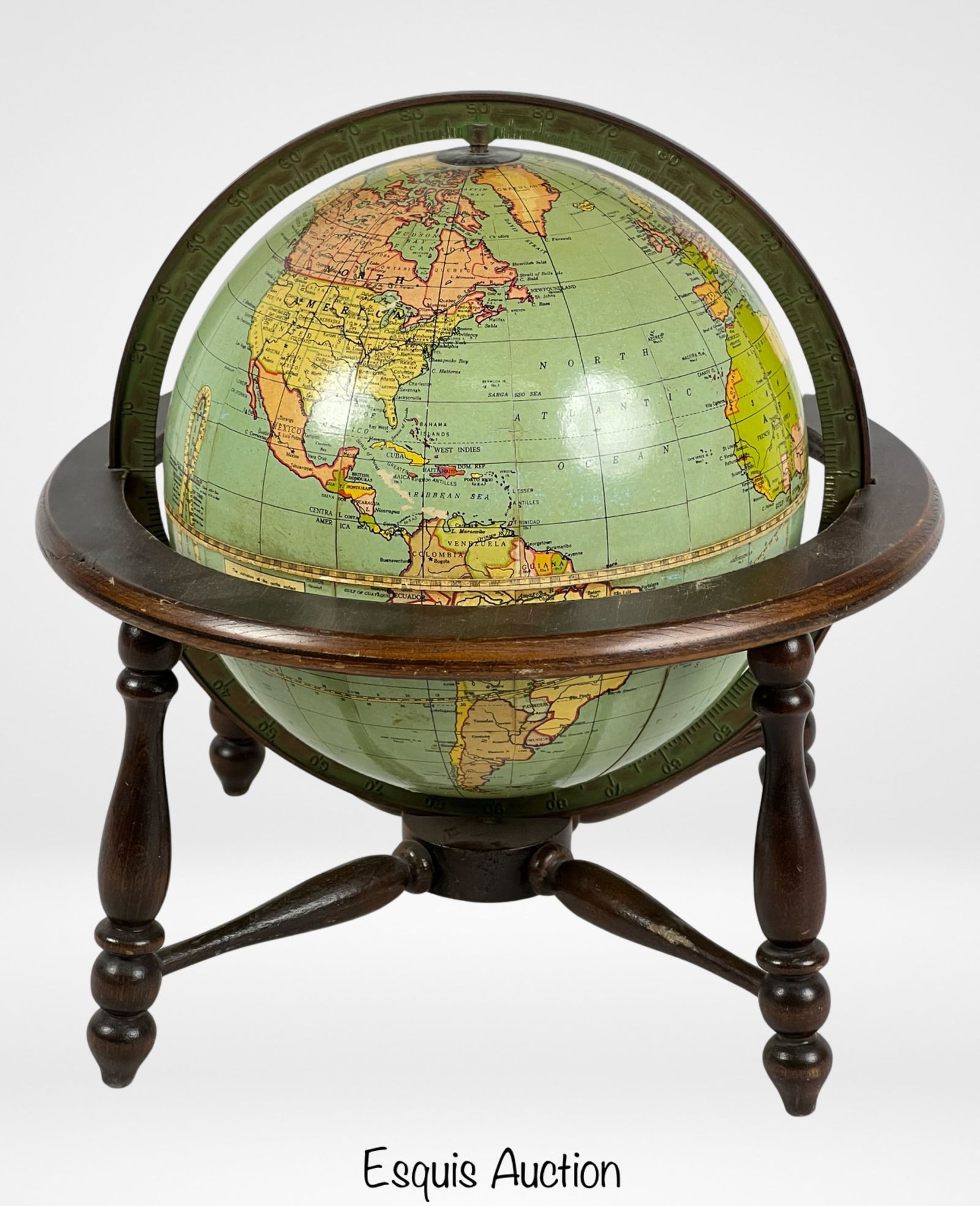 1930's Weber Costello Co Terrestrial Table Globe (1 of 3)