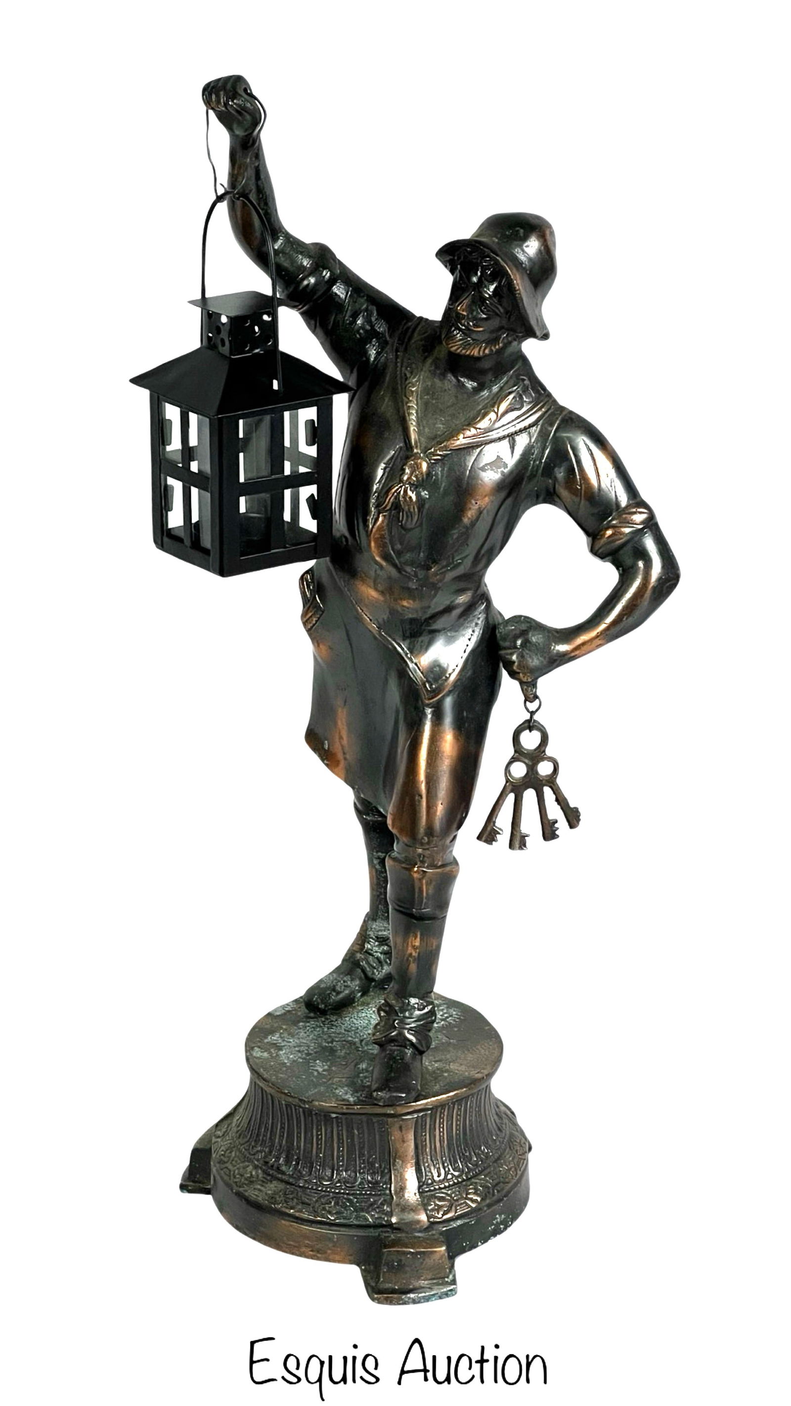 Signal Man Metal Statue with Lantern & Keys (1 of 5)
