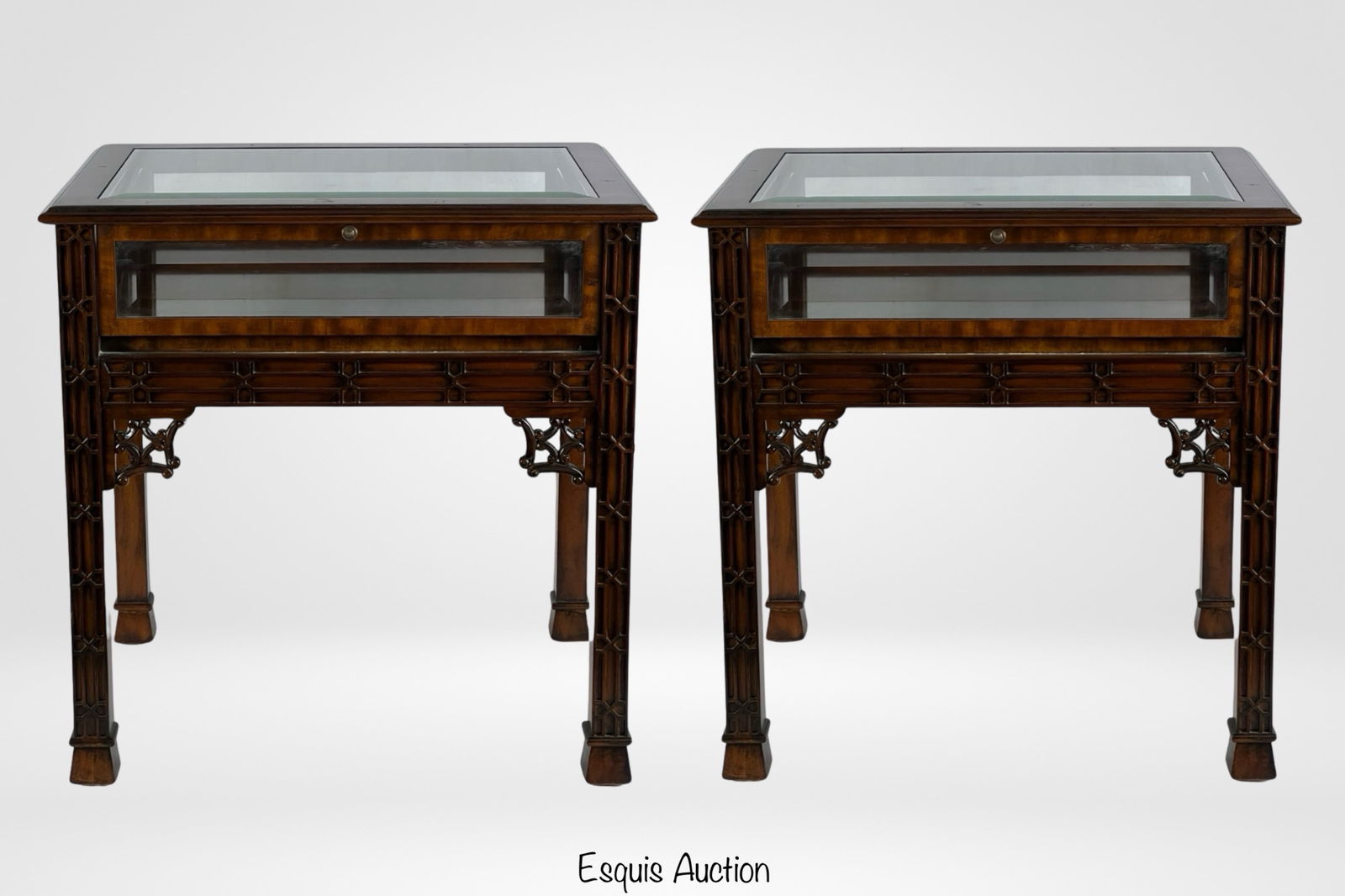 Maitland-Smith Chippendale Style Vitrine Tables (1 of 8)