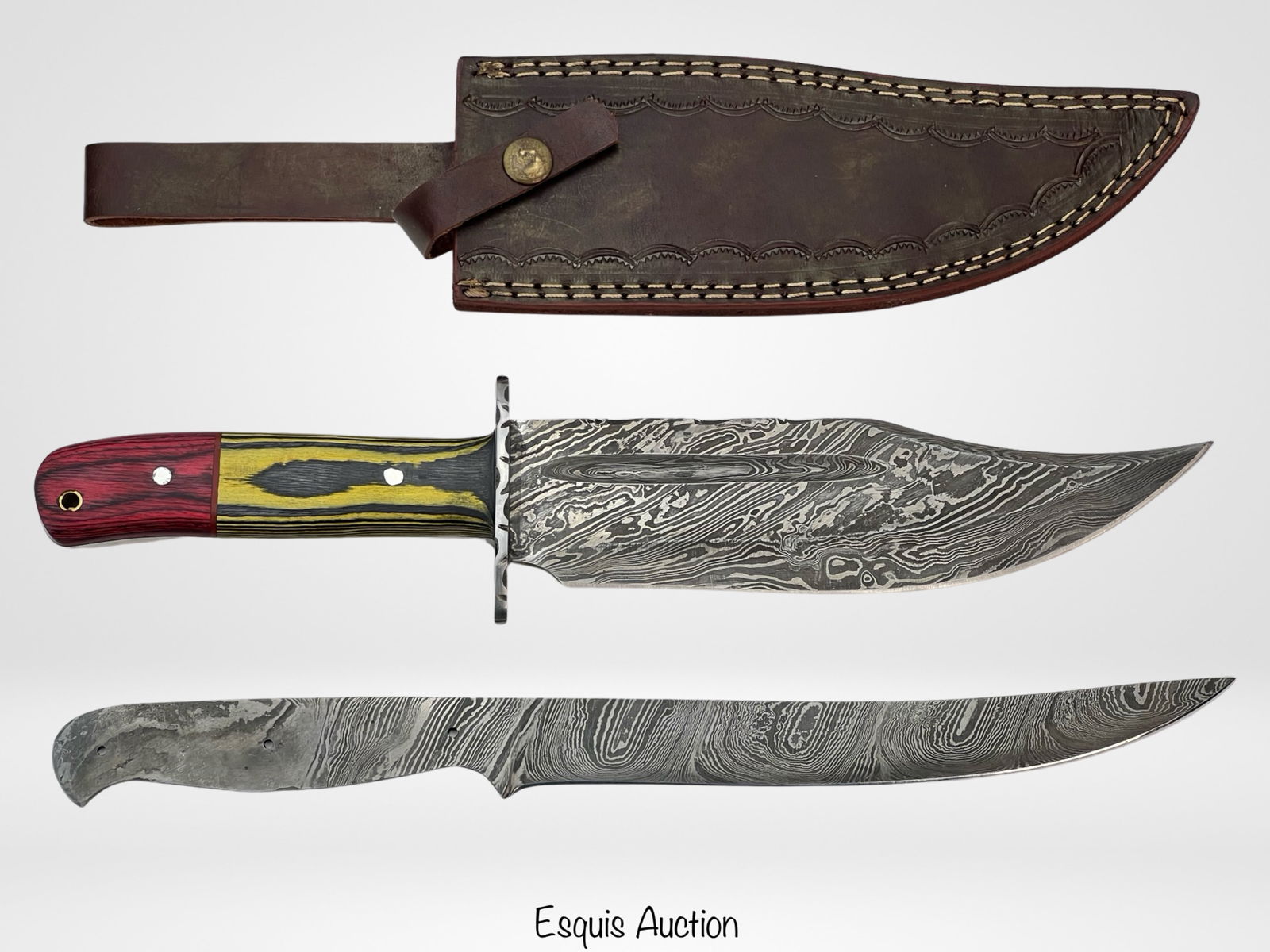 Damascus Steel Bowie/ Hunter Knife & Blade (1 of 2)