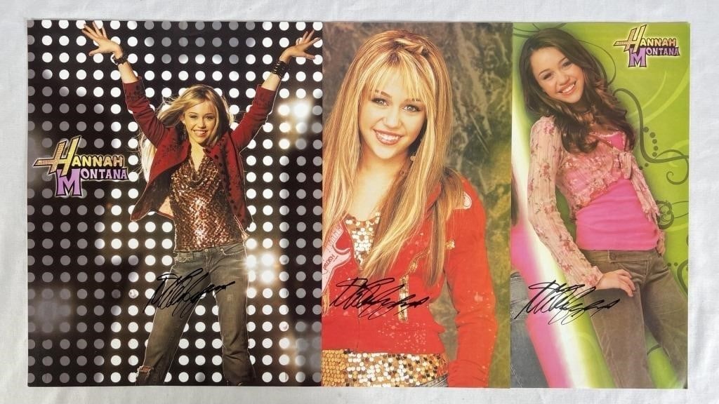 Miley Cyrus Autographed "Hannah Montana" Poster: Capture the magic of pop culture with this iconic Miley Cyrus Autographed "Hannah Montana" 16" x 20" Poster. This highly coveted item features a signature from the multi-talented singer, songwriter, a
