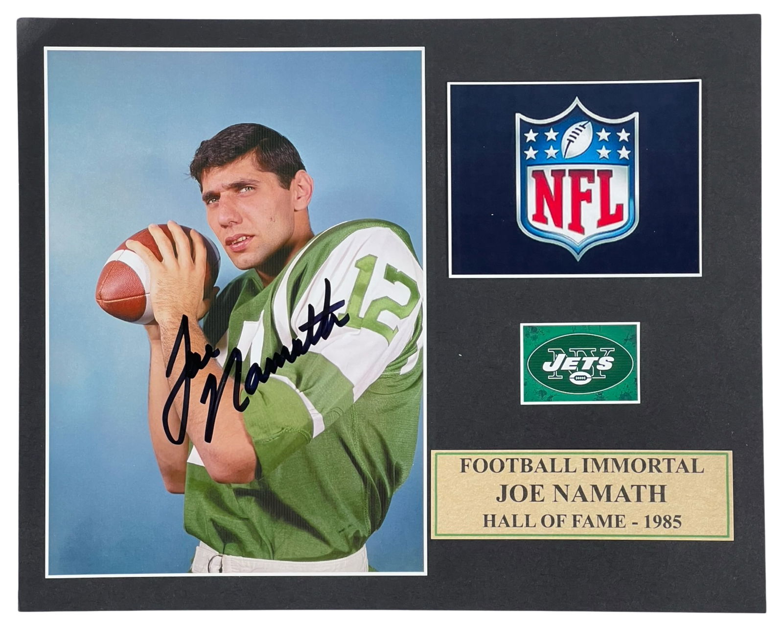 Joe Namath Autographed NY Jets Photograph (1 of 3)