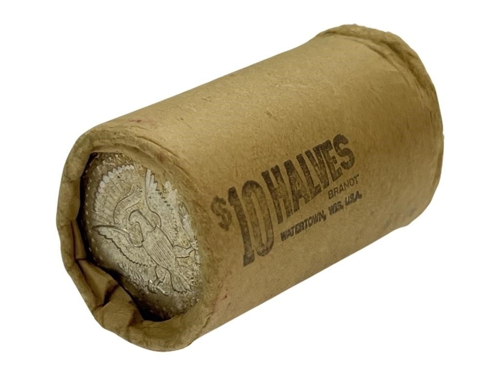 Roll of US Kennedy Silver Half Dollar Coins (1 of 3)