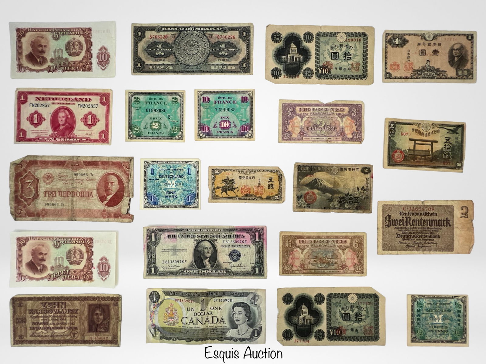 Vintage World Currency Banknotes (1 of 4)