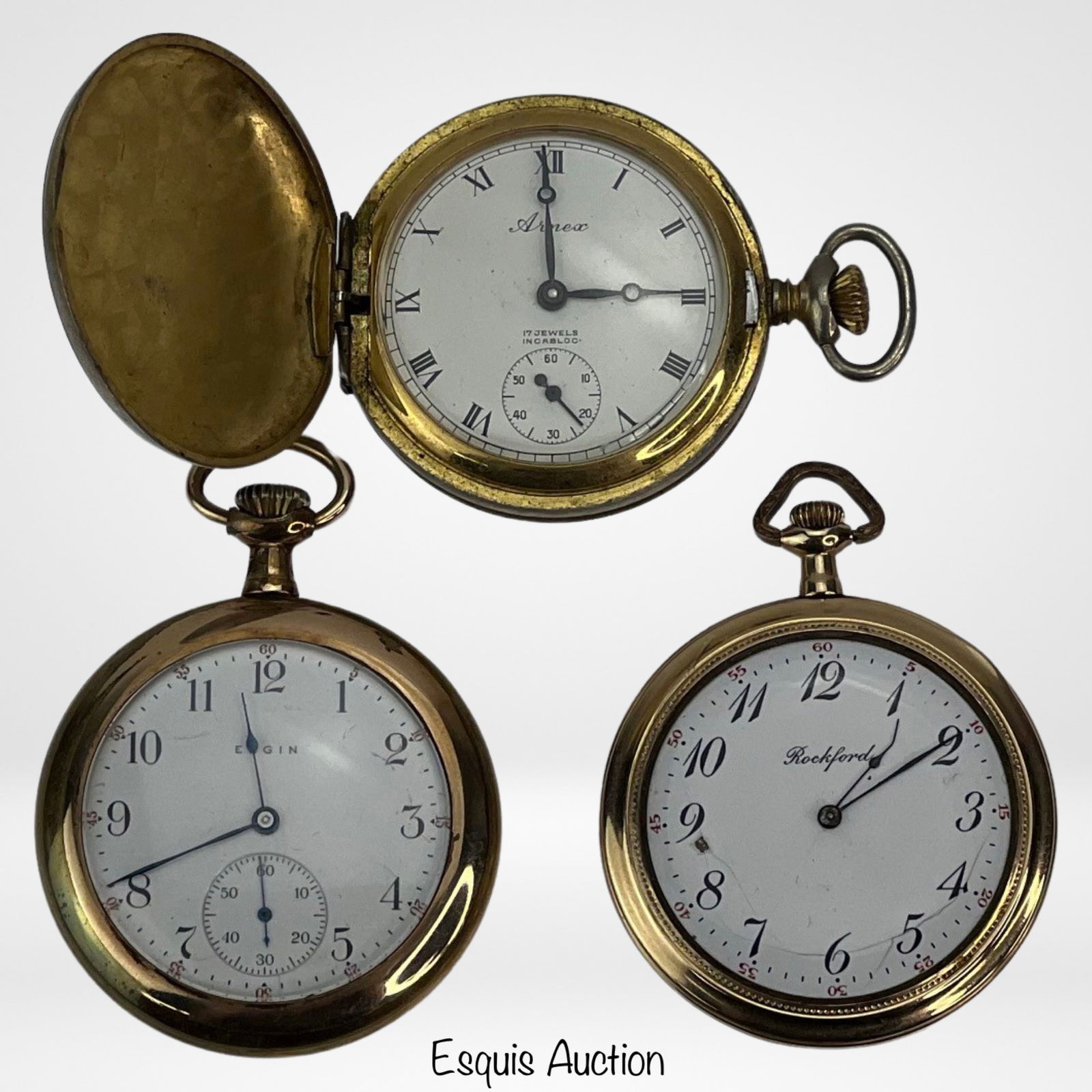Lot of Antique Pocket Watches- Elgin, Rockford & A (1 of 6)
