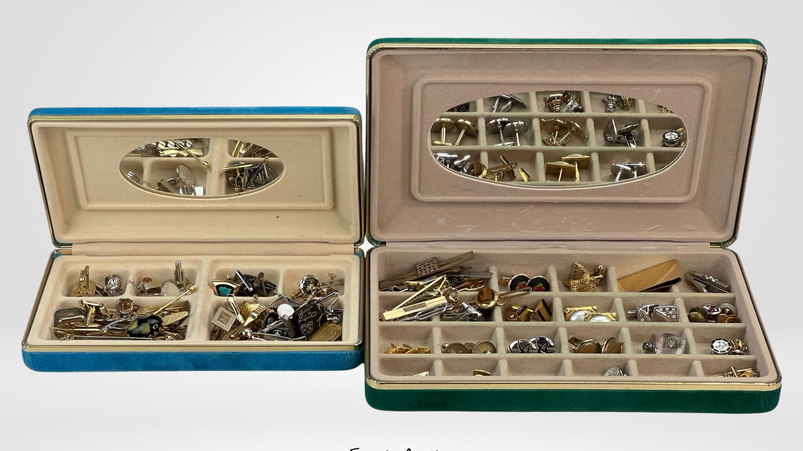 Men's Jewelry- 2 Boxes of Vintage Cufflinks & Tie (1 of 5)