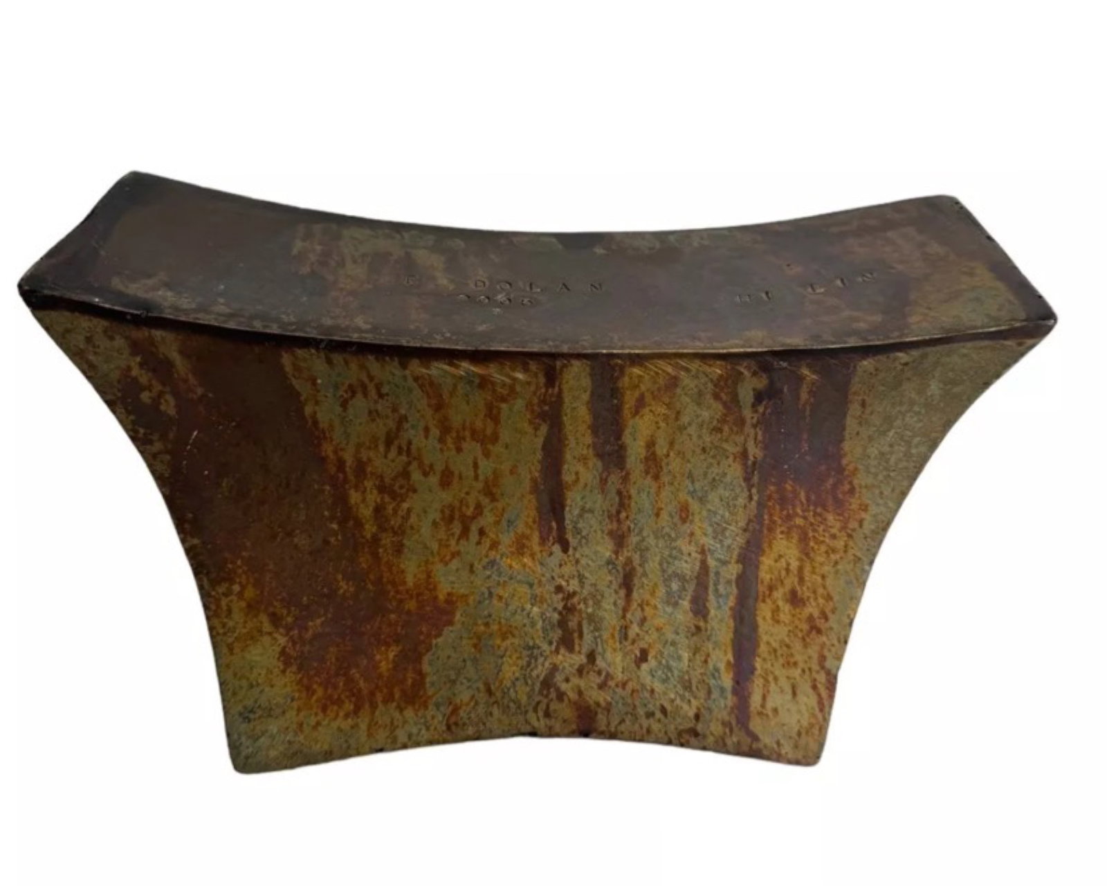 VINTAGE SCULPTURE ARTIST SIGNED DOLAN: BRONZE METAL SURREALIST SCULPTURE CUBISM MODERNISM ABSTRACT ARTIST SIGNED DOLAN.SIZE 9X6X3 INCHES.GOOD CONDITION