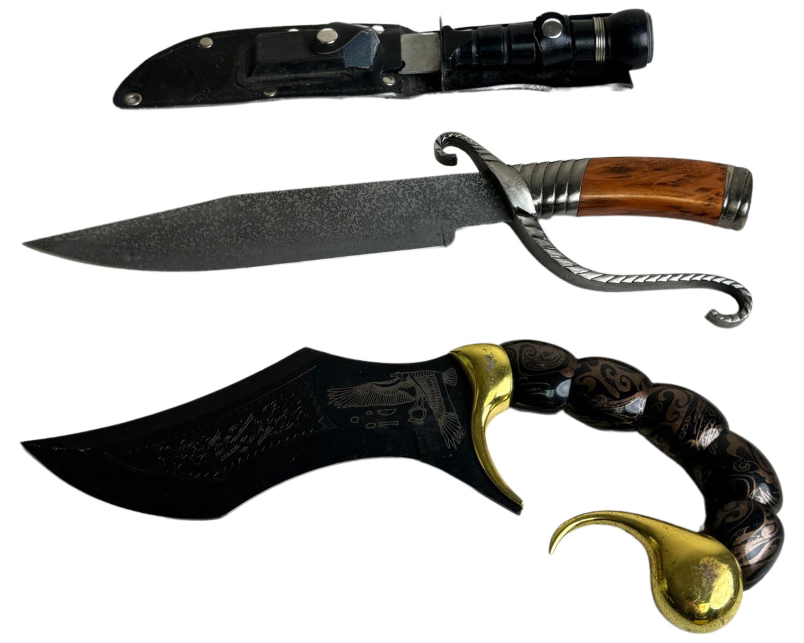 Lot Of 3 Mixed Daggers Knives Fixed Blades (1 of 5)