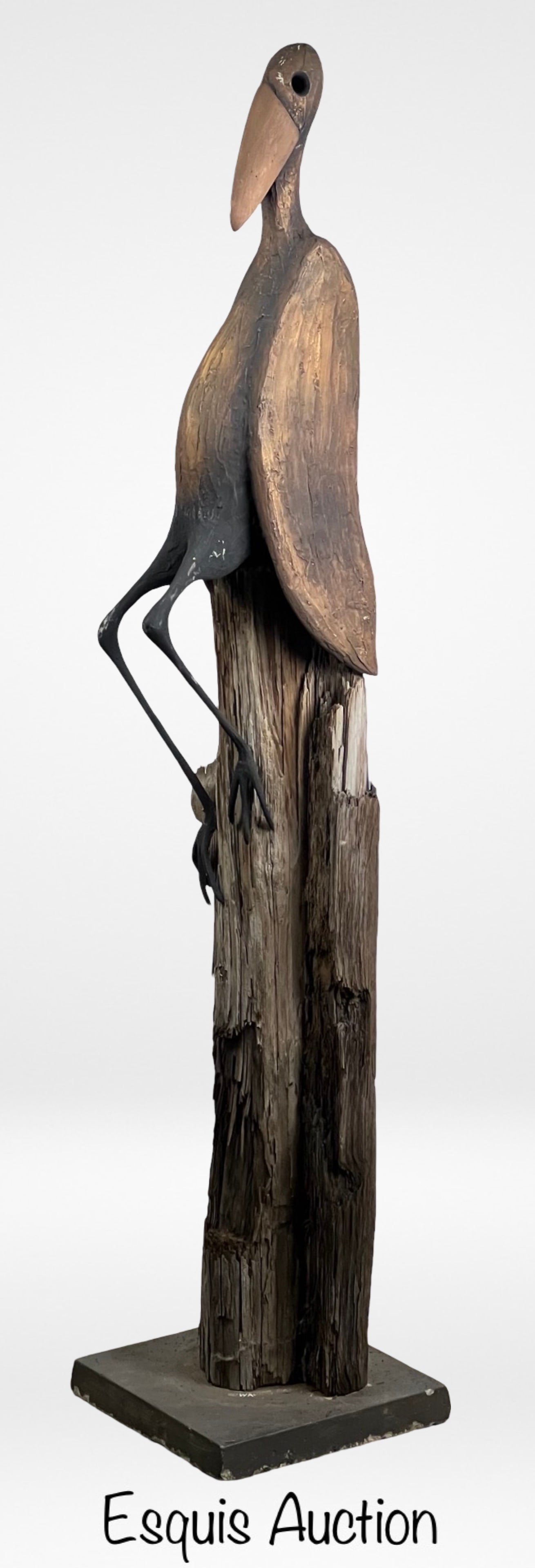 Walter Palmer- Large Pelican Bird Sculpture: Elevate your home decor with this striking Walter Palmer Large Pelican Sculpture, a magnificent piece of artistry that captures the beauty of nature in exquisite detail.Crafted from mixed media includ