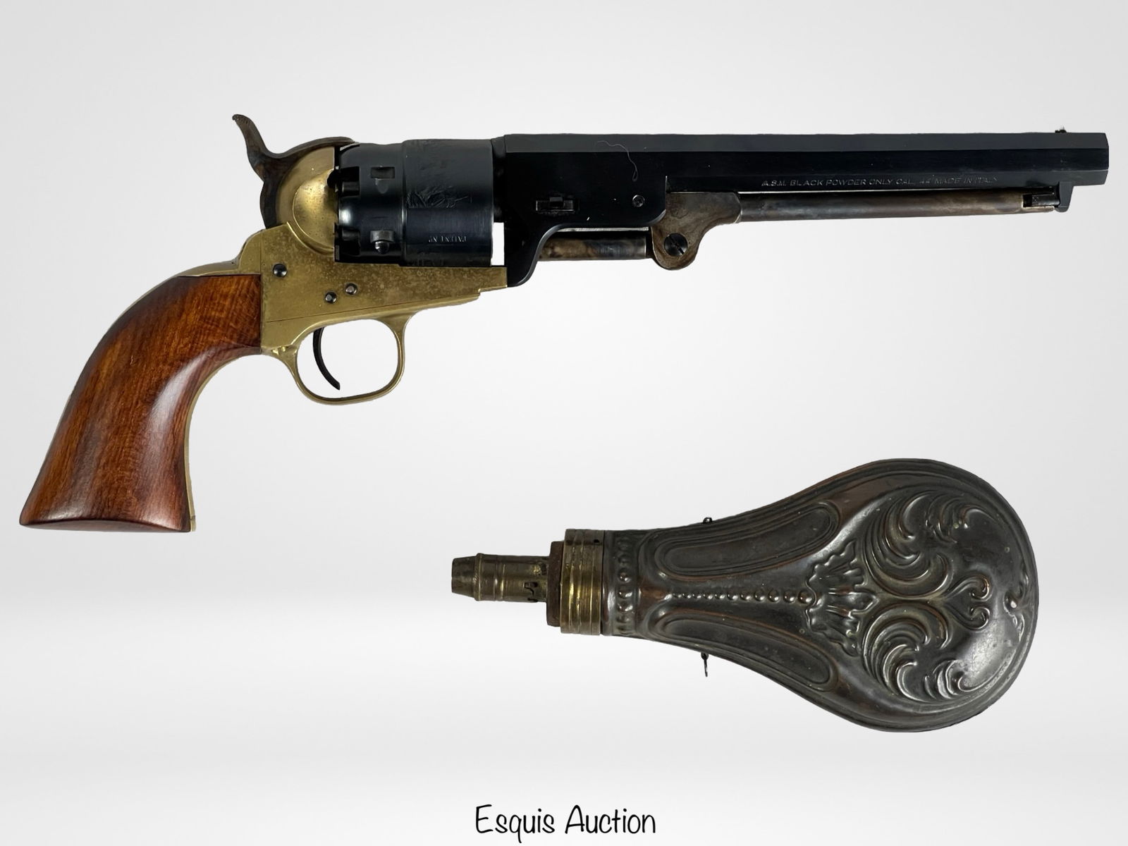A.S.M. Colt Navy Model .44 Black Powder Revolver: Own a piece of firearms history with this A.S.M. Colt Navy Model .44 cal. Black Powder Revolver, a faithful replica of the iconic Navy Colt pistol that played a significant role in American history.Cr