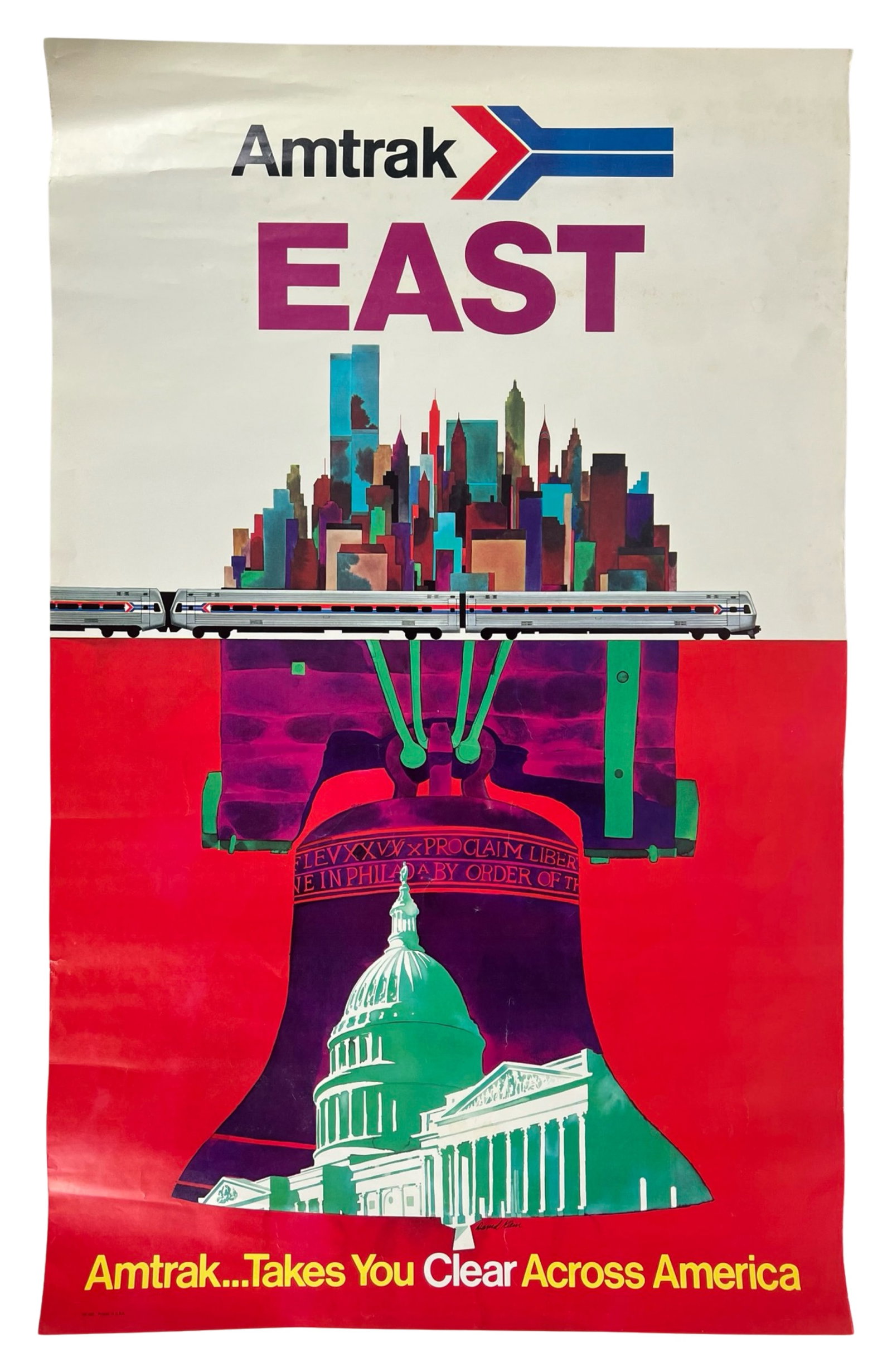 Original Amtrak Railroad "East" Travel Poster (1 of 3)