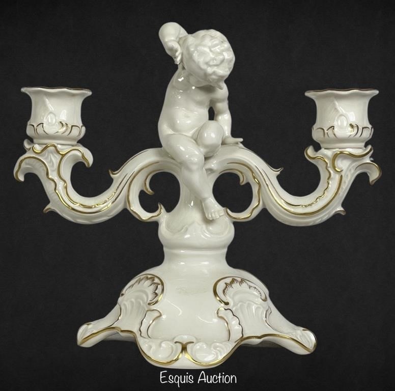 Hutschenreuther - Cherub Porcelain Candlestick (1 of 4)