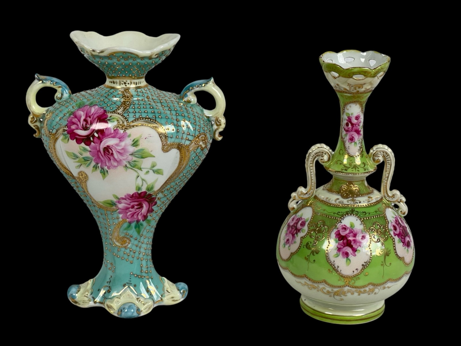 1920's Nippon Style Hand Painted Porcelain Vases (1 of 5)