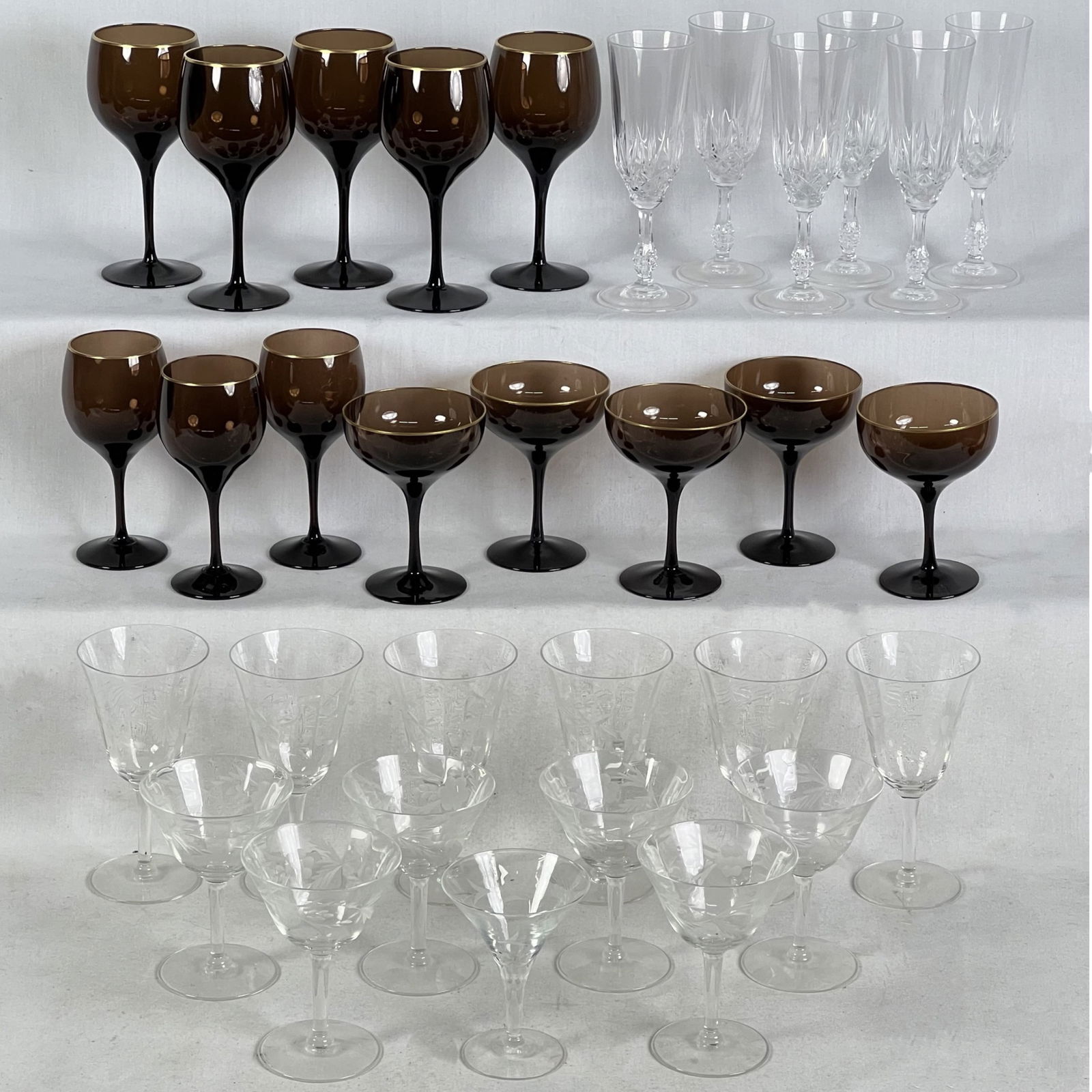 Vintage Crystal Stemware- Lenox Dark Shadow (1 of 6)