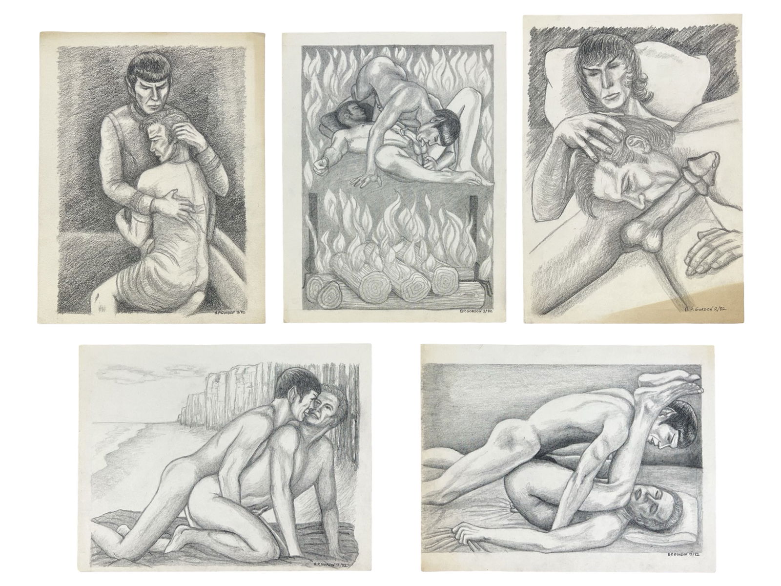Star Trek Fanzine- Original Gay Art Drawings (1 of 6)