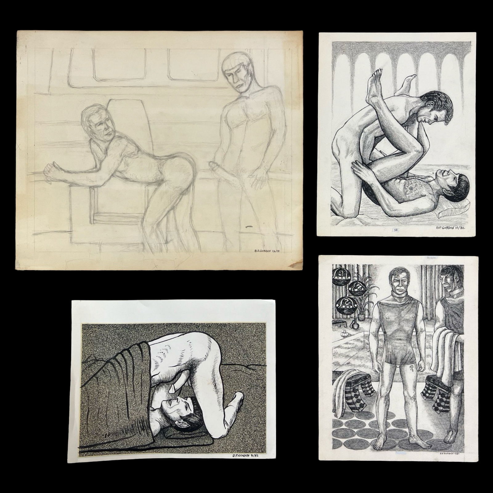 Star Trek Fanzine- Original Gay Art Drawings (1 of 5)