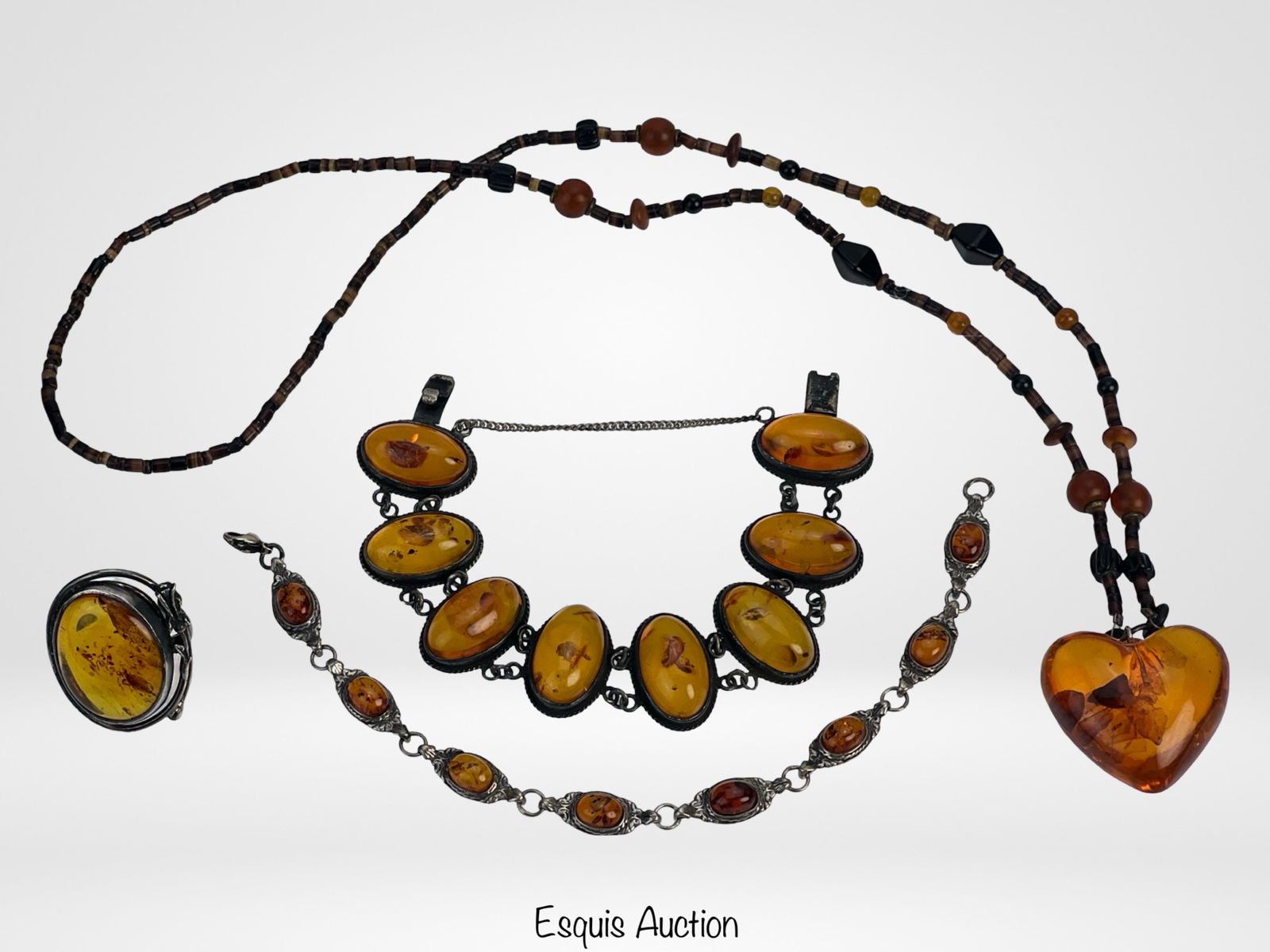 Vintage Sterling Silver & Amber Jewelry (1 of 5)
