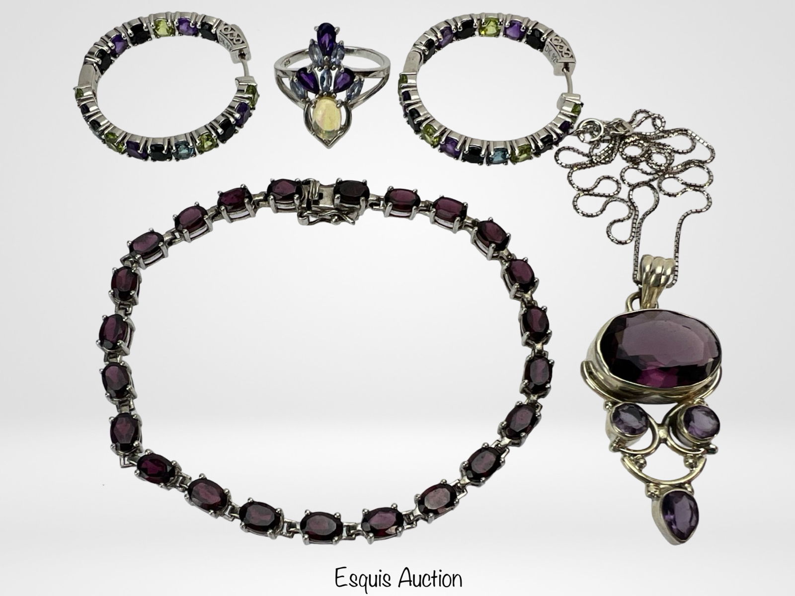 Sterling Silver Multi-Stone Amethyst Jewelry Set (1 of 5)