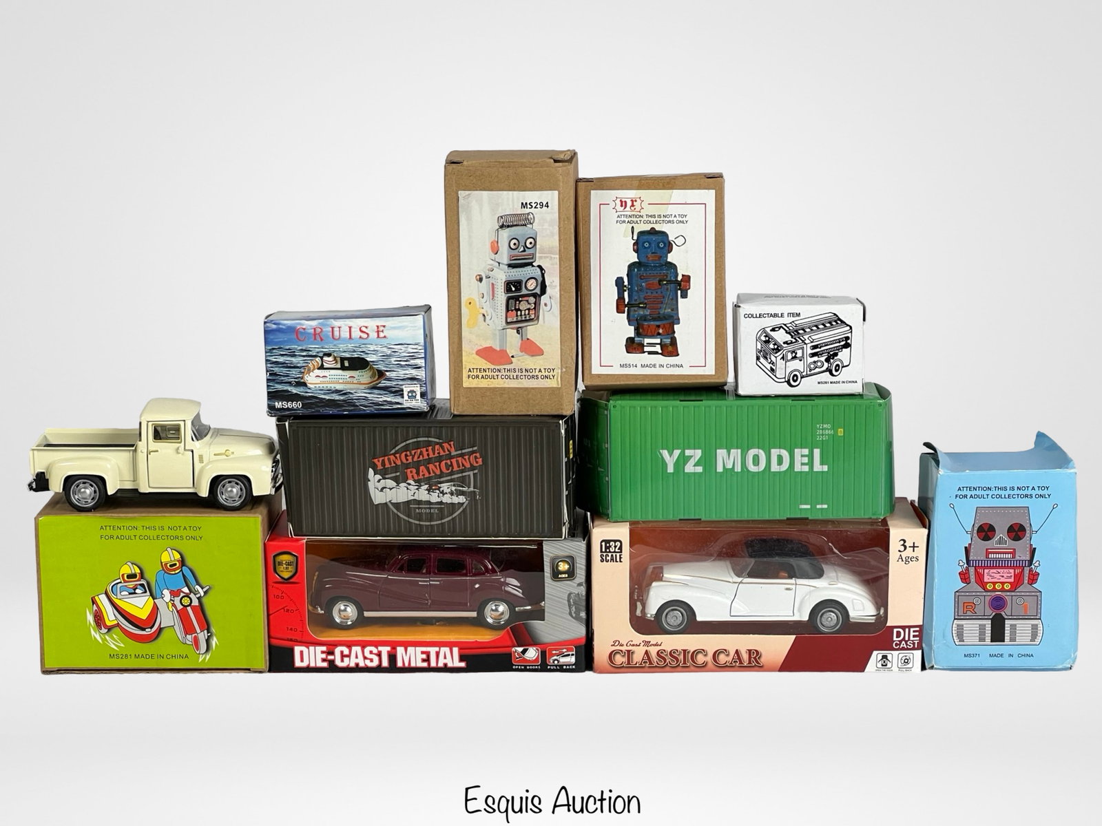 Tin Litho Wind Up Robot Toys & Car Models (1 of 4)