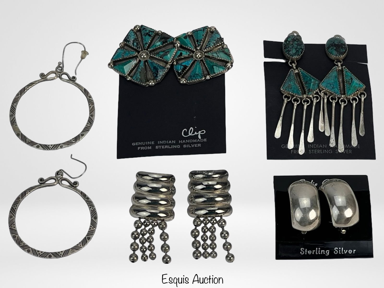 Group of Native American Sterling Silver Earrings (1 of 4)