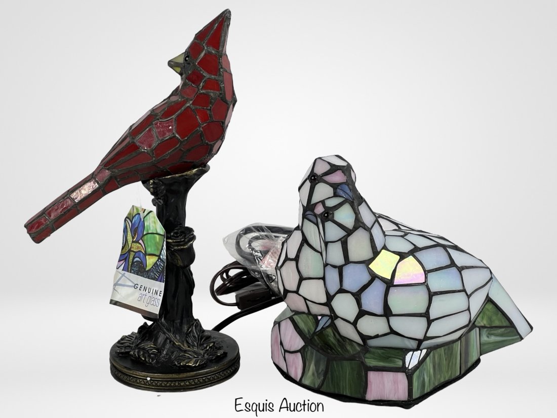 Tiffany Style Stained Glass Bird Shaped Lamps (1 of 6)
