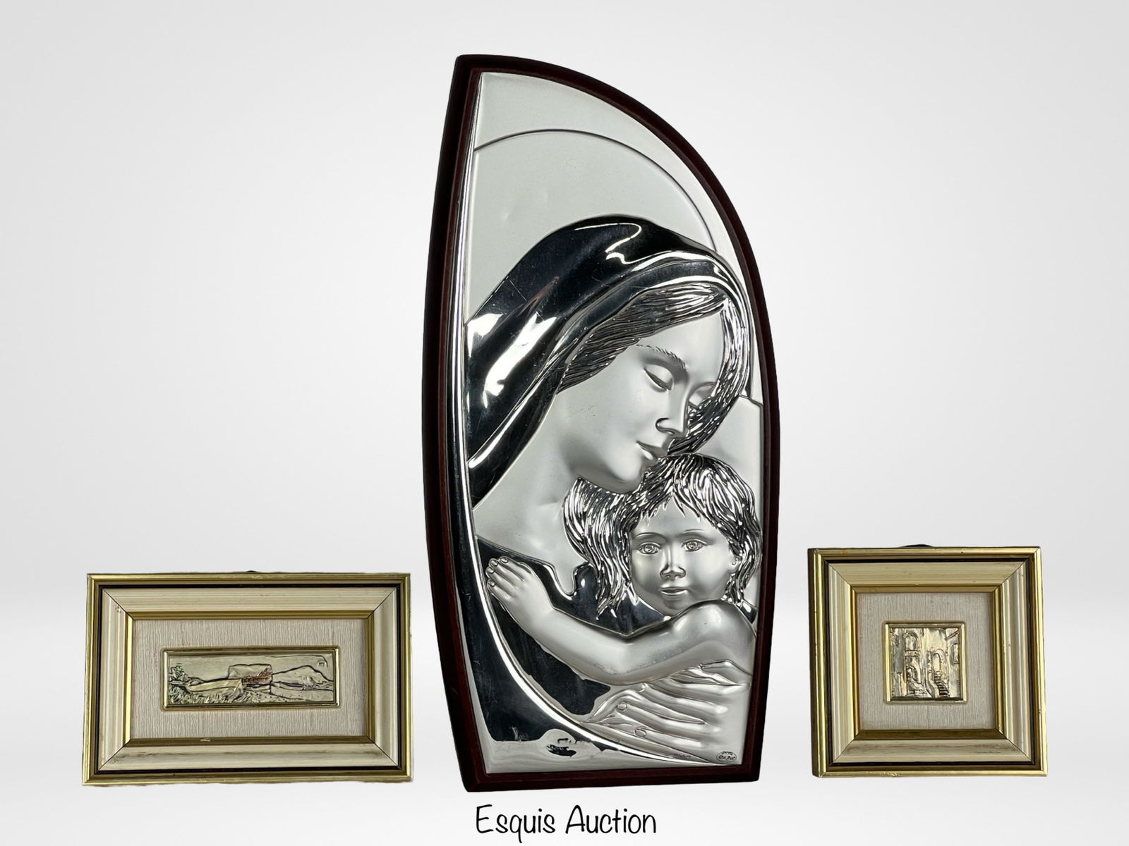 Italian Sterling Silver Madonna & Child Art Plaque (1 of 6)