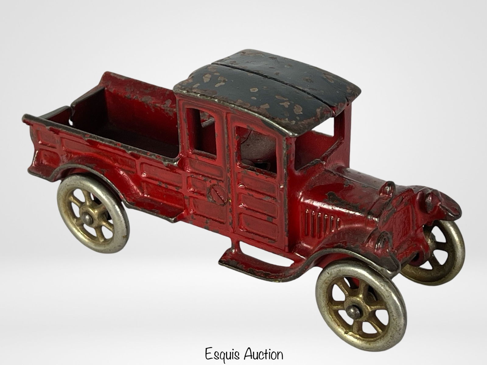 Antique Hubley Cast Iron Model T Red Stake Truck (1 of 3)