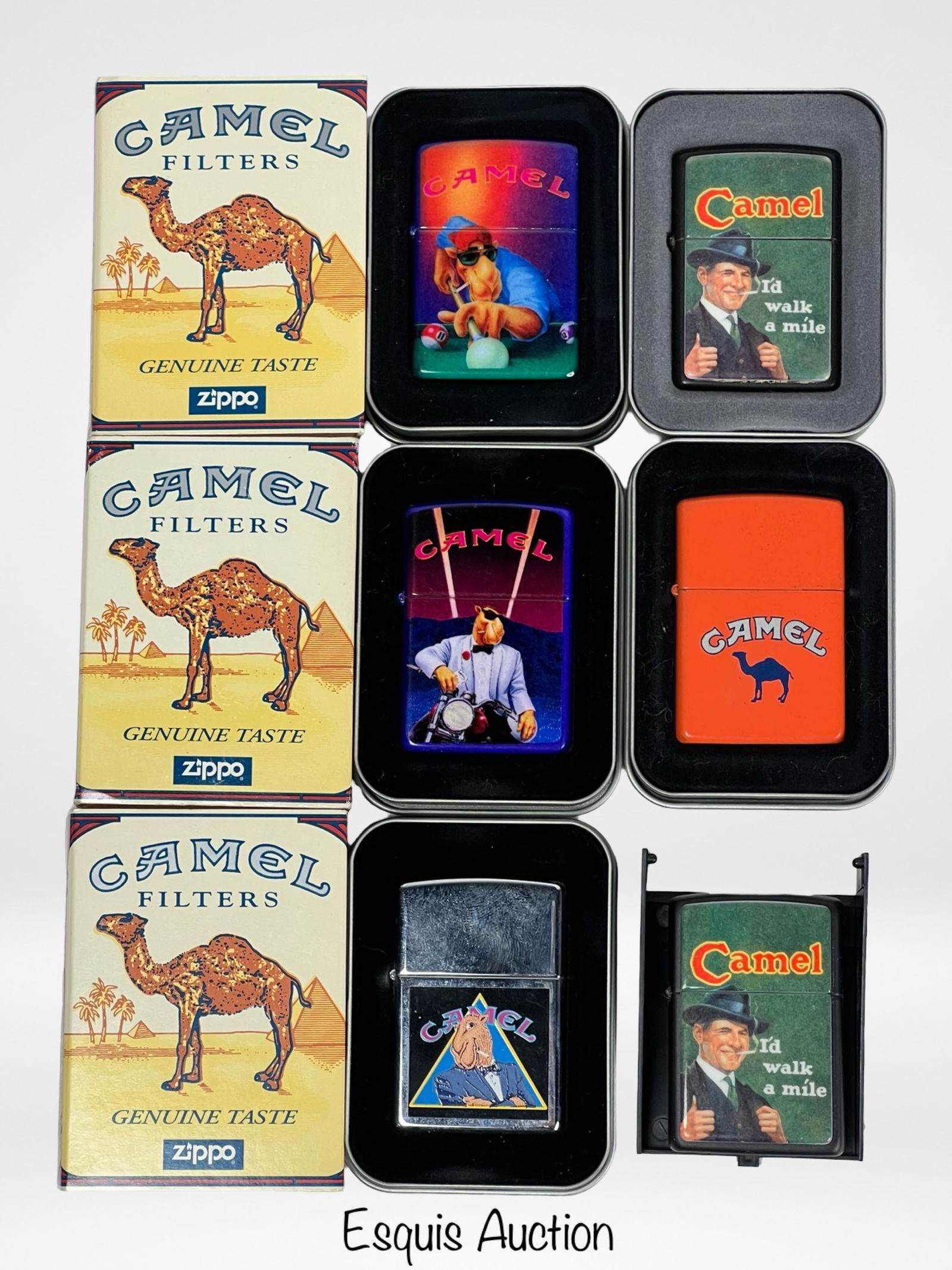 Lot of Zippo Camel Advertising Cigarette Lighters (1 of 1)