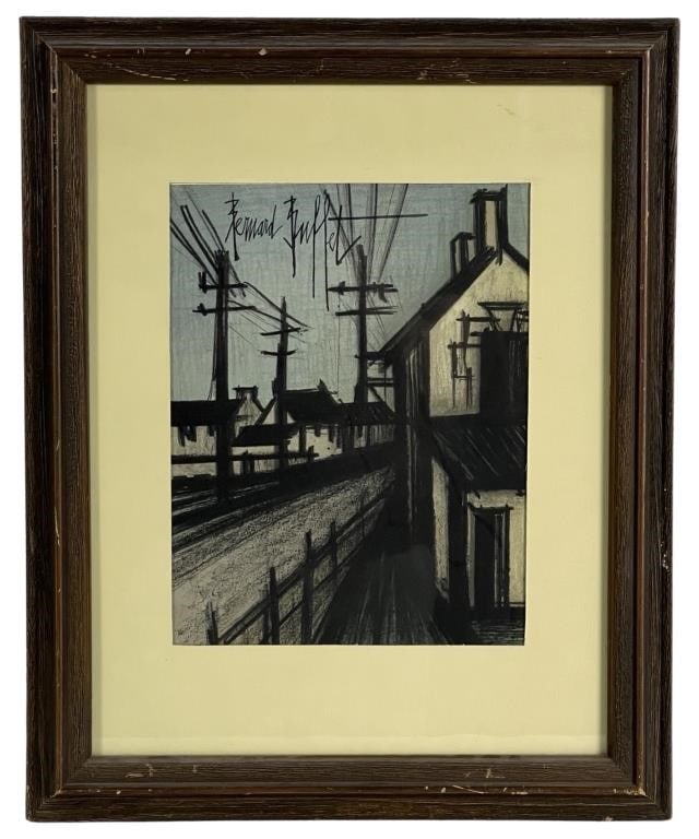 Bernard Buffet- 1967 "The Road to Town" Lithograph (1 of 3)