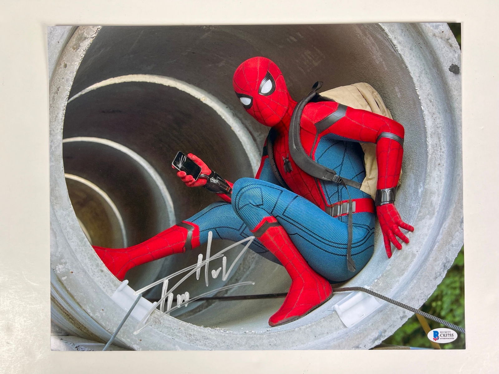 Tom Holland Signed Spiderman Photograph (1 of 3)
