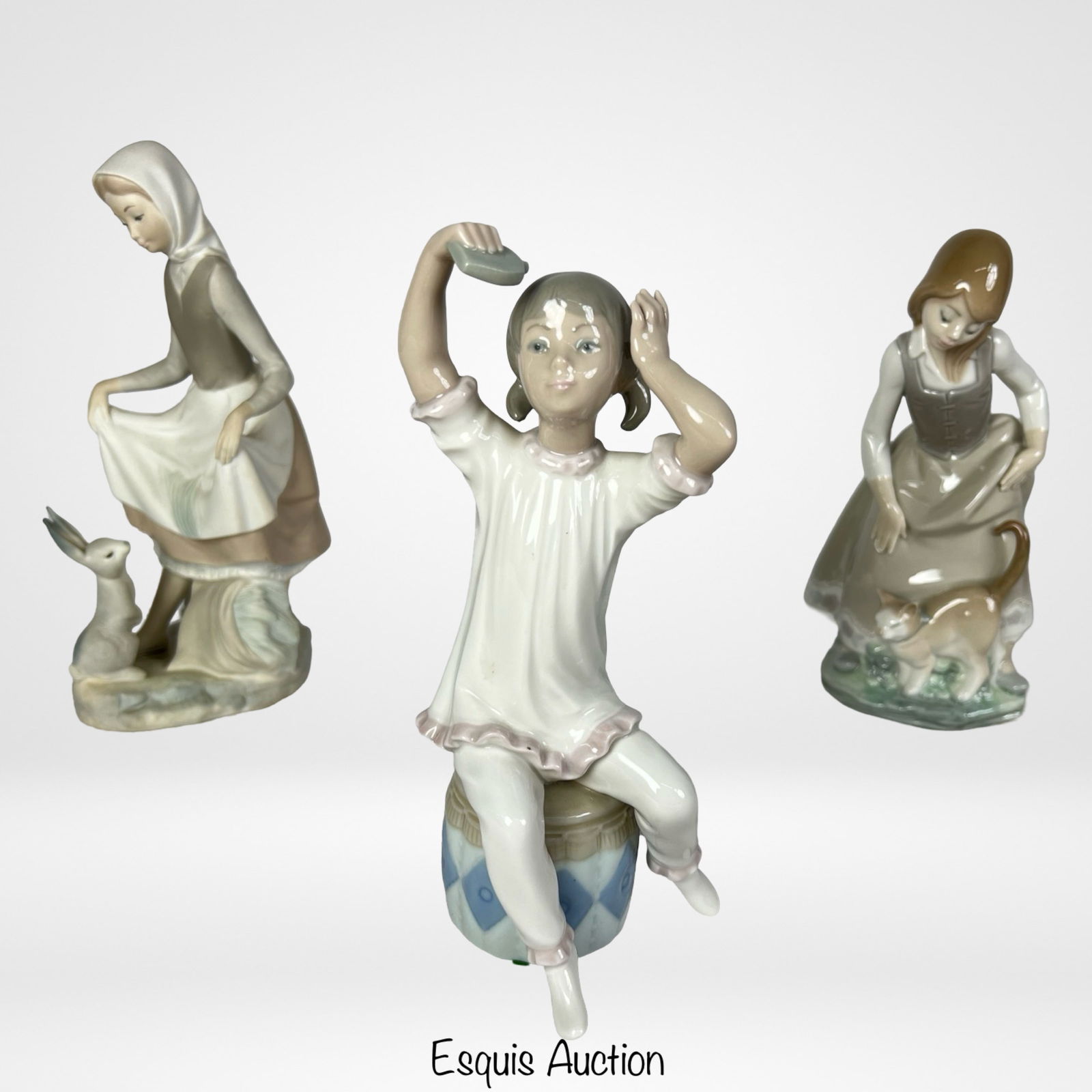 This enchanting group of three Lladro porcelain f. (1 of 4)