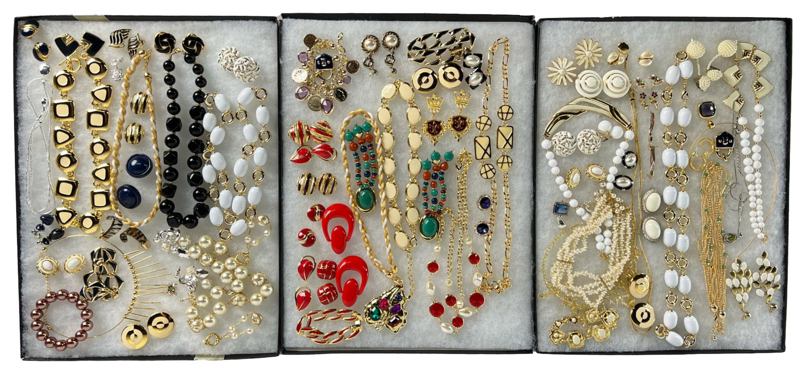 Assortment of Costume Jewelry - Sparkling Variety: Elevate your style with this dazzling Assortment of Costume Jewelry. Bursting with variety, this collection features an array of necklaces, earrings, bracelets, and more, each piece designed to add a 